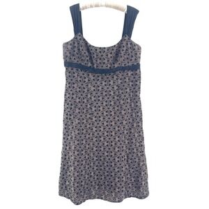 Harold's Eyelet Midi Dress Womens 14 Brown Cotton Boho Cottagecore Wedding Guest